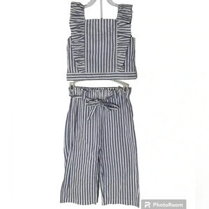 Rare Editions Two Piece Matching Set Linen Blend Little Girls Outfit